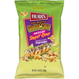 Herr's Fire Roasted Sweet Corn Mexican Street Corn Popcorn 5.75 Ounce (Pack of 9 Bags) – Flavorful Popcorn with Sweet and Smoky Elote Taste – A Bold Snack for Every Occasion