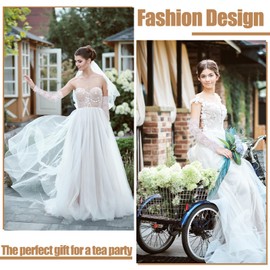 Lace Arm Sleeves for Women Floral Long Fingerless Lace Sleeves Bridal Wedding White Gloves to Cover Arms Elegant Vintage Tea Party Costume Accessories for Bridal Party Prom Costume