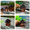 Happyyami Mini Pagoda Statue Zen Garden Meditation Mini Chinese Pavilion