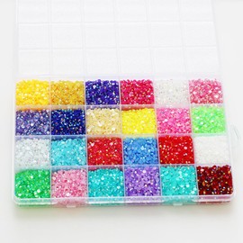 24000 Pieces Rhinestones for Nails, BetterJonny Heat Fix Rhinestones for Crafts, 3 mm Nail Art Rhinestones, Flatback Gemstones, Round with Tweezers and Dotting Pen for DIY Crafts Nails Clothing, D