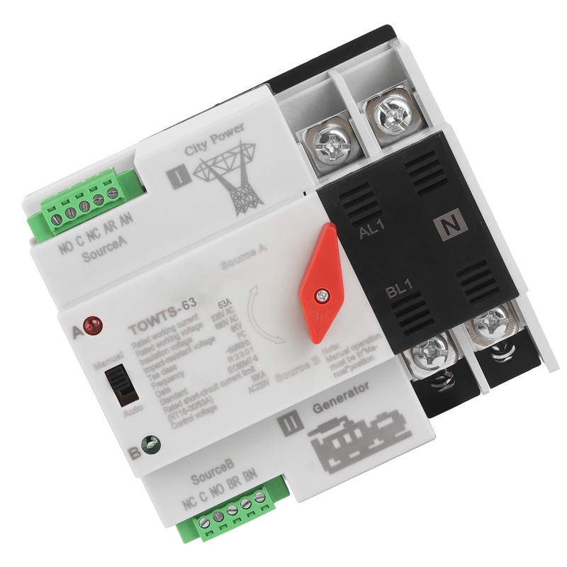Dual Power Automatic Switch 2P 8KV 2 Modes Power Transfer