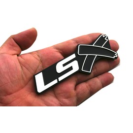 2Pcs LSX Side Rear Lid Boot Trunk 3D Emblem Badge Replacement for Chevy Camaro Corvette (Chrome Black)