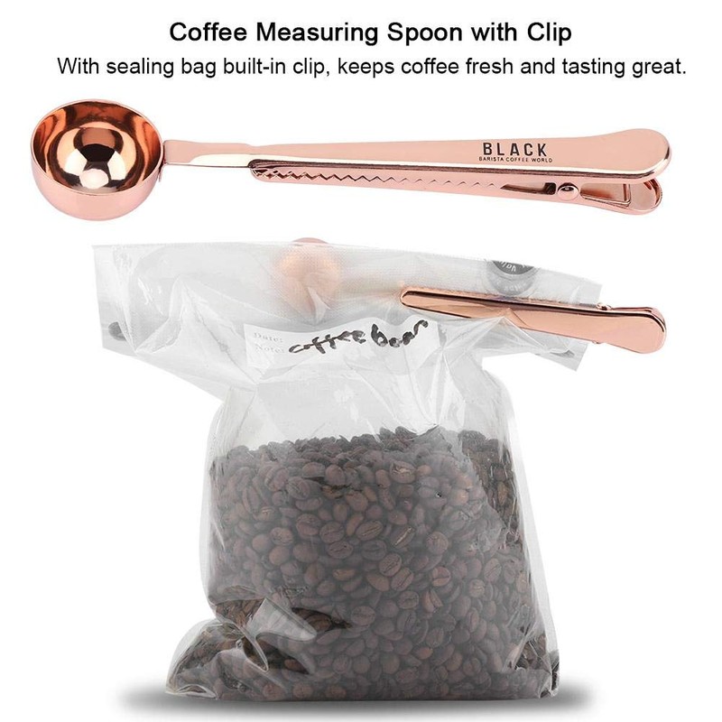 TOPINCN Cucharas de medir de Oro Rosa/Cuchara de café Manija