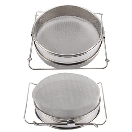 Large Double Layer Stainless Steel Honey Strainer Filter Set with Adjustable Arms Stand Extra Large Mesh Bee Trigger Harvesting Tool Beekeeping Equipment