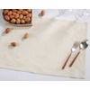 SARO LIFESTYLE Embroidered Swirl Design Linen Blend Table Runner, 16"