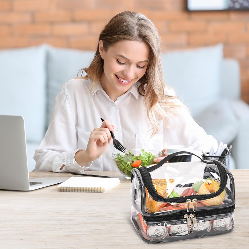 BORMELUN Clear Lunch Bag for work Transparent See Through Lunch