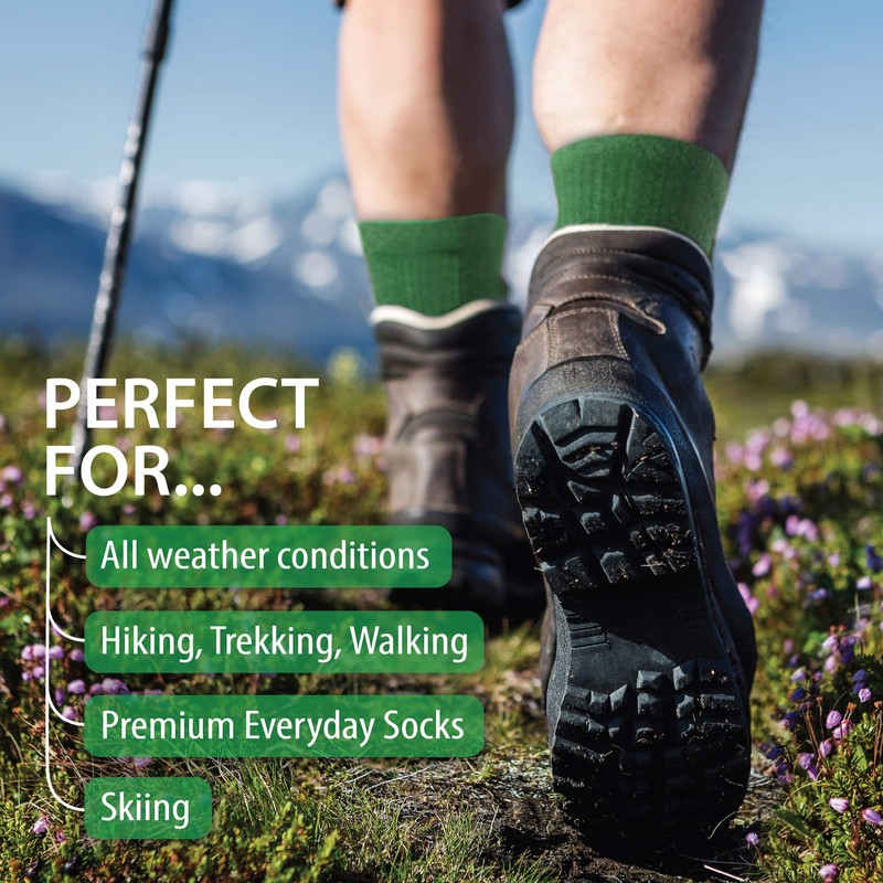 Rymora Walking Socks Hiking Socks Men Women (Merino Wool, Moisture