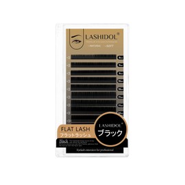 lashidol Matsueku Innovative L Curl Flat Rush Black Eyelash Extensions Exclusive for Beauty Shops LC Curl Thickness 0.15 mm Length 8-15 mm Mixed (Black-015-Mix(8-15)-LC)