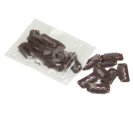 20pcs U-Shape Stainless Snap Clips for Wigs, Hair Extensions,Hairpieces,Wig Accessories Clips, Wig Combs (Dark Brown)