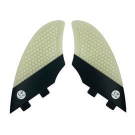 UPSURF Surfboard Fins Keel fin 2 Fins Double Tabs Surfing Thruster Surfboard Fins (Double Tabs White+Black)