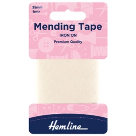 Iron-On Mending/Repair Tape 100cmx38mm: Cream by Hemline