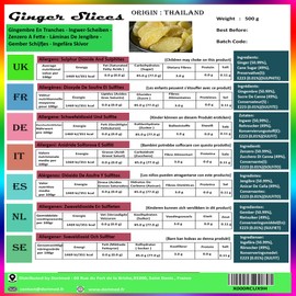 Candied Ginger, Slices, Resealable Bag, 500 g