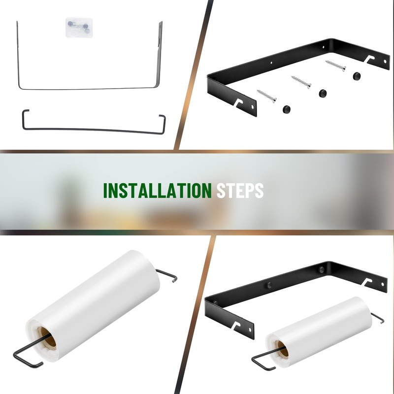 Otoolling Stainless Steel Produce Bag Roll Holder Wall Mount Plastic