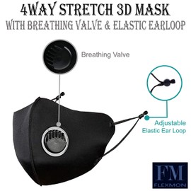 (Pack of 3) Face Mask Protective with Breathing Valve Filter, Washable, Reusable, Lightweight, Face Bandanas for Daily Wear, Men, Women, Teens, Outdoor, Cycling