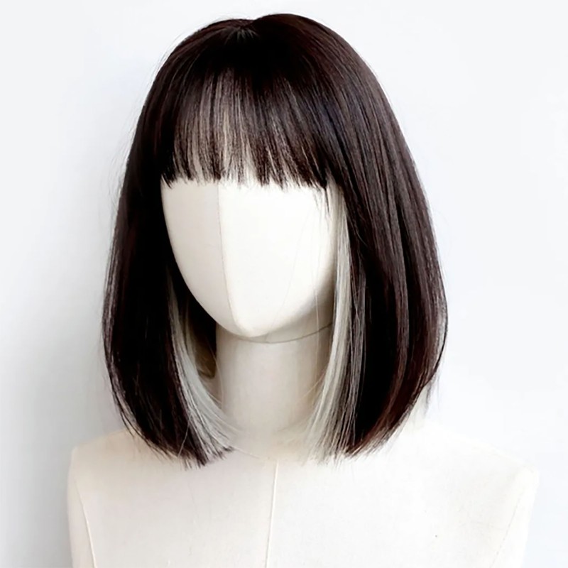 Women Wig Hair Soft Realistic Adjustable Short Straight Female Wig
