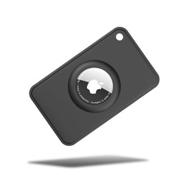 PAIFIEVD Airtag Case Wallet Air Tag Keychain TPU Ultra Thin Air Tag Case Wallet GPS Anti-lost Card Air Tag Wallet Holder Lightweight Shockproof (Black)