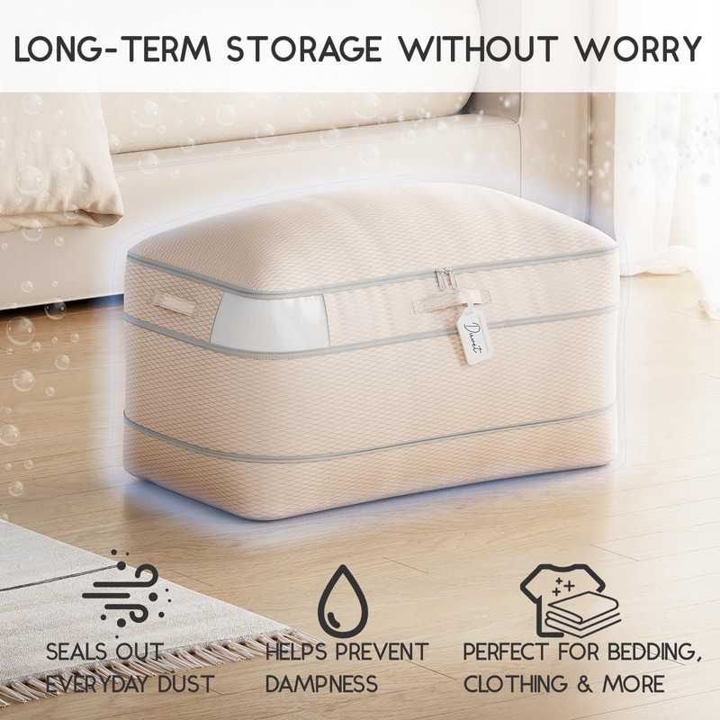 Homsorout Compression Storage Bags for Comforters - 4 Pack Long