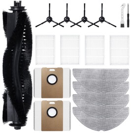 Accessory Kit for Tapo RV30 Max Plus/RV30 Max/RV20 Max Plus/RV20 Max/RVA105 Robot Vacuum Replacement Parts.1 Main Brushes, 4 HEPA Filters, 4 Mop Pads, 4 Side Brushes, 2 Dust Bags