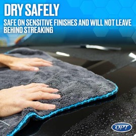 Optimum ProPlush Car Drying Towel – Ultra Soft and Absorbent Microfiber Towel for Drying Cars – 1300 GSM, 24” x 36” 70/30 Blend