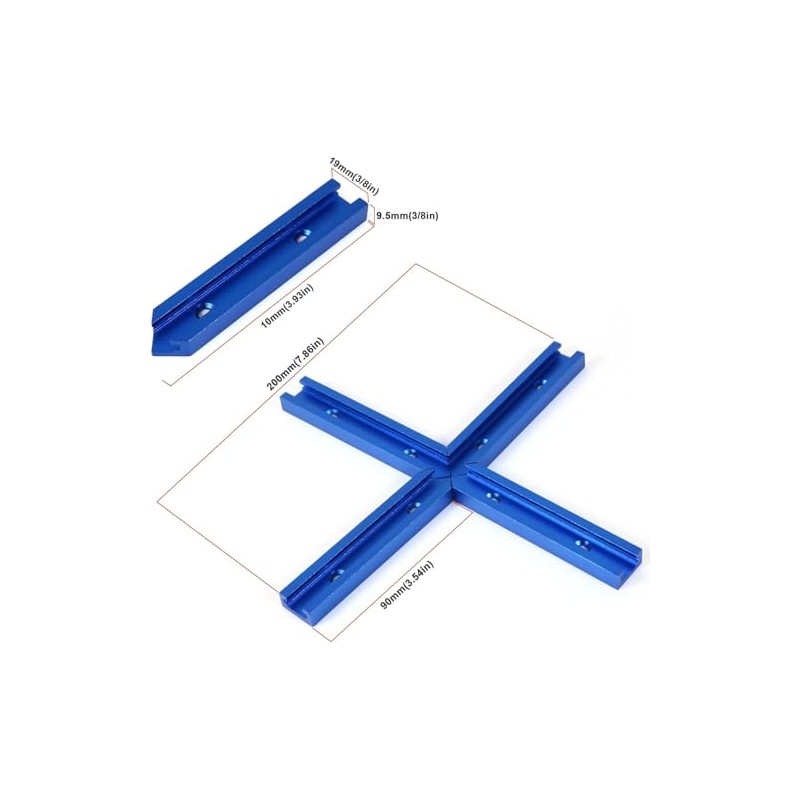 Iverntech 16 Piece Deep Blue T-Rail Intersection Set with Wood
