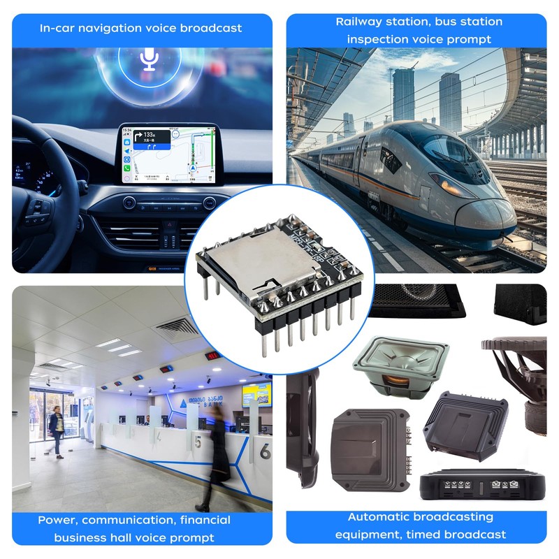 Podazz 5pcs DFPlayer Mini Mp3 Player Board YX5200 Module Compatible