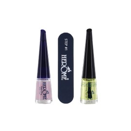 Herome 3-in-1 Manicure Set for Nails, 1 Set with Nourishing Nail Oil, Groove Filler and File, Repairs Dry, Grooved Nails (Nail Essentials Set Yellow)