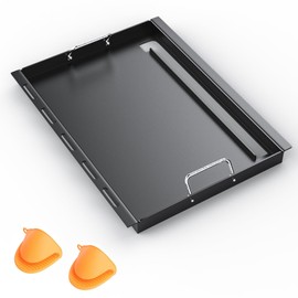 7524 Full Size Griddle Replacement Parts for Weber Genesis S310, E310, E320, S320, E330, S330, EP310, EP320, EP330, Carbon Steel Flat Top Grill Insert Parts with Handles for Weber Genesis 300 Series