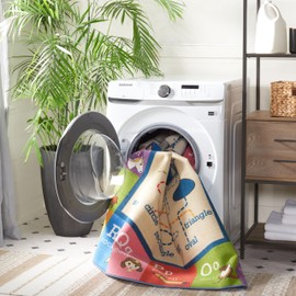 SAFAVIEH Kids Playhouse Collection Accent Rug - 3'3" x 5'3", Beige & Blue, Non-Shedding Machine Washable & Slip Resistant Ideal for High Traffic Areas for Boys & Girls in Playroom (KPH225A)