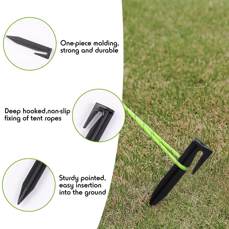100Pcs Universal Ground Anchor Peg, Durable Boundary Wire Pegs Plastic