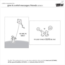 Lawn Fawn LF3421 Give It A Whirl Messages: Friends 4X6 Clear Stamp Set