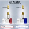 HTOMT R134a Adapter,Adjustable R134a Quick Couplers Adapter,R134a Connector 1/4 Inch