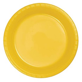 Club Pack of 600 School Bus Yellow Disposable Plastic Party Lunch Plates 6.75"