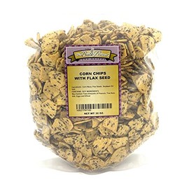 Corn Chips with Flax Seed, Healthy Snacks, Bulk Size (2 lb. Resealable Zip Lock Stand Up Bag)