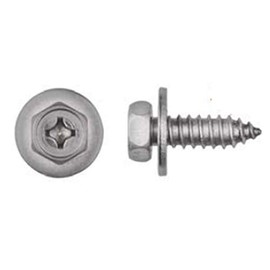 25 M6.3-1.81 X 20mm Stainless Steel Phillips Hex Head License Plate Screws
