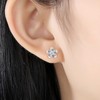 MASOP Stud Earrings Flower Zirconia White Earrings Stud with AAA