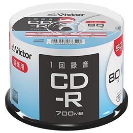 Victor Victor Single Recording CD-R AR80FP50SJ2 (Single-Sided Single Layer/80 Minutes/50 Discs) White