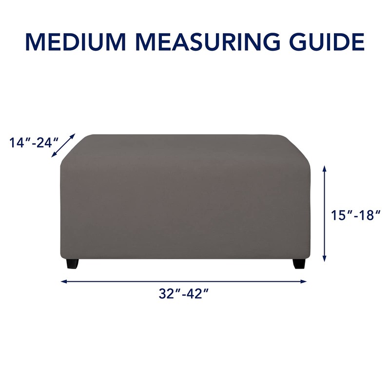 PureFit - Funda otomana rectangular súper elástica para taburete de