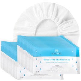 Scrubzz Shampoo Caps No Rinse for Elderly and Bedridden Patients, Rinse Free Shampoo Caps for Post Surgery and Hospital Stays, Waterless Hair Washing Shower Caps - 24 Pack