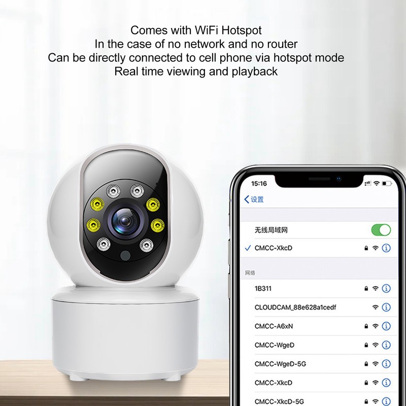5G WiFi Security Camera HD 360 Degree Lens Night Vision