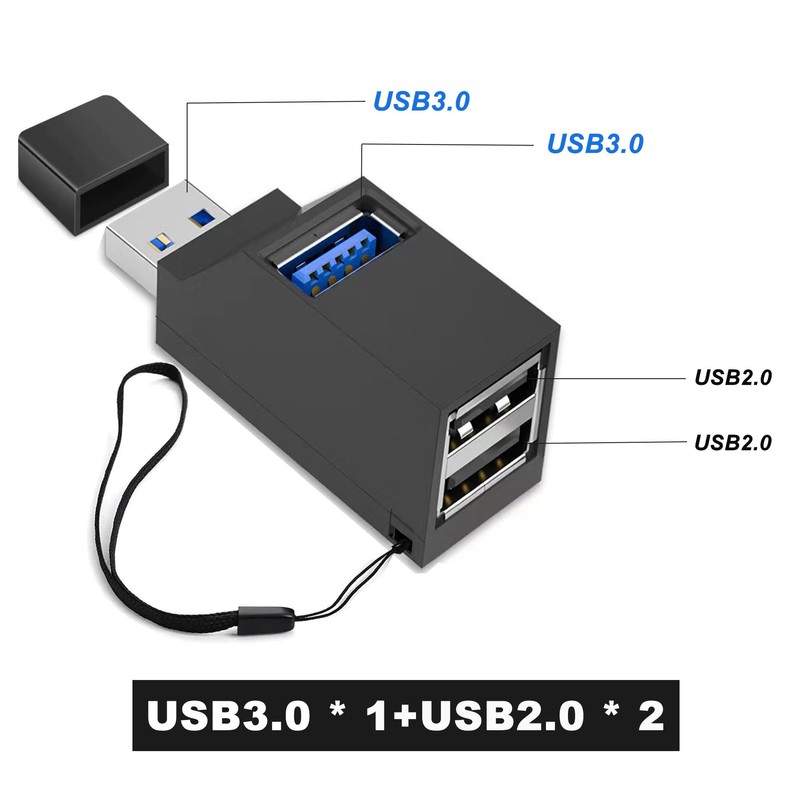 JIEYUCHU 3 Port USB 3.0 Hub, Pack of 2 USB
