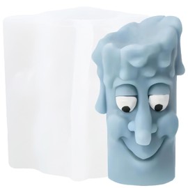 GLITZXFH 3D Funny Expression Silicone Candle Mold Funny Face Cylinder Candle Molds for Candles Making Resin Casting Aromatherapy Candles Wax Polymer Clay Home Decoration