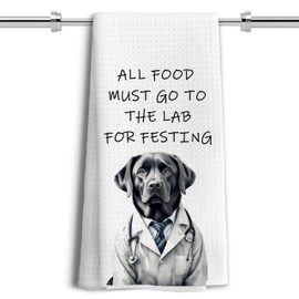 LUKIPOM Black Lab Gifts Kitchen Towels, Funny Black Labrador Retriever Gifts Dish Tea Towels for Kitchen Decor, Gifts for Labrador Dog Lovers Hand Towels, 16x24 Inches