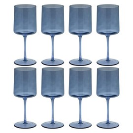 Karma Mid Century Wine Glass Blue Set Of Eight