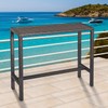 Outdoor Bar Table Patio Counter Height Table 45" Long Wicker