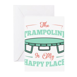 CafePress Funny Trampolines Trampoline Is My Greeting Cards Greeting Card (20-pack), Note Card with Blank Inside, Birthday Card Matte