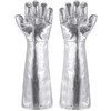 Kingdder High Temperature Aluminized Welding Gloves Heat Resistant 55CM Long