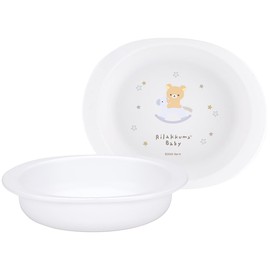 Skater XP25AG-A Rilakkuma Baby Tableware, Small Plates, For Kids, 5 Months and Up, Antibacterial, Plastic, 9.8 fl oz (290 ml)