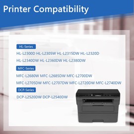 TN660 Toner Cartridge High Yield Replacement for Brother TN 660 TN630 to use with HL-L2300D HL-L2380DW HL-L2320D DCP-L2540DW HL-L2340DW HL-L2360DW MFC-L2720DW Printer,TN6602PK