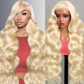 36 Inch 613 13x6 Lace Front Wig Human Hair 200 Density Blonde Wig Human Hair Body Wave Lace Front Wigs Human Hair Pre Plucked for Women Glueless Colored Wig 613 HD Lace Frontal Wigs Body Wave Wig
