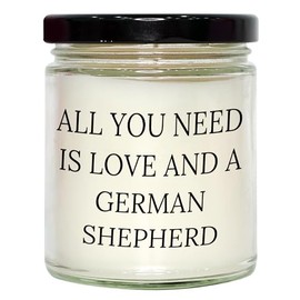Inspirational German Shepherd Dog Lover Gifts: Vanilla Soy Candle for German Shepherd Dog Enthusiasts, Perfect Unique Gifts for Graduation, Gifts from Mom to Daughter, Daughter and Mom Gift Set